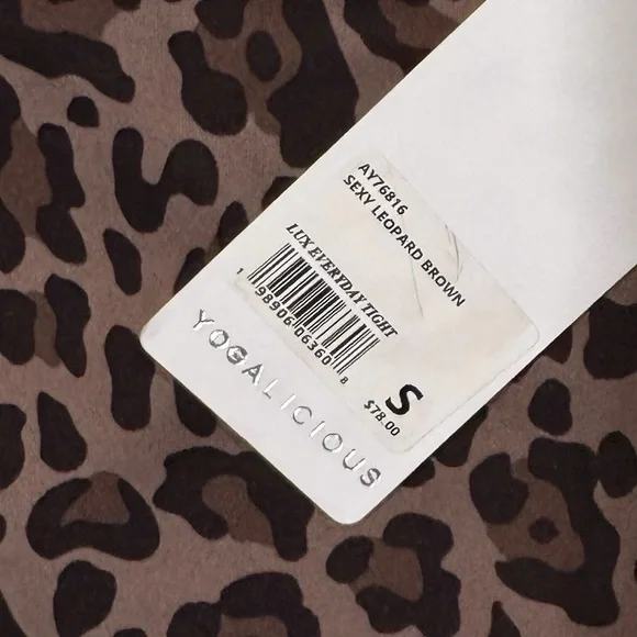 YOGALICIOUS Lux Everyday Active Leopard Animal Print High Rise Legging NWT Small - Picture 7 of 11